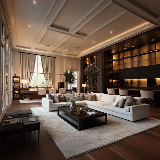 Luxury house office Interior